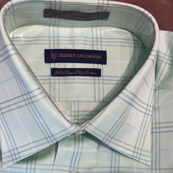 New Henry Jacobson dress shirt, 15 1/2” neck, 34/35" sleeve, barrel cuffs - Picture 4 of 4
